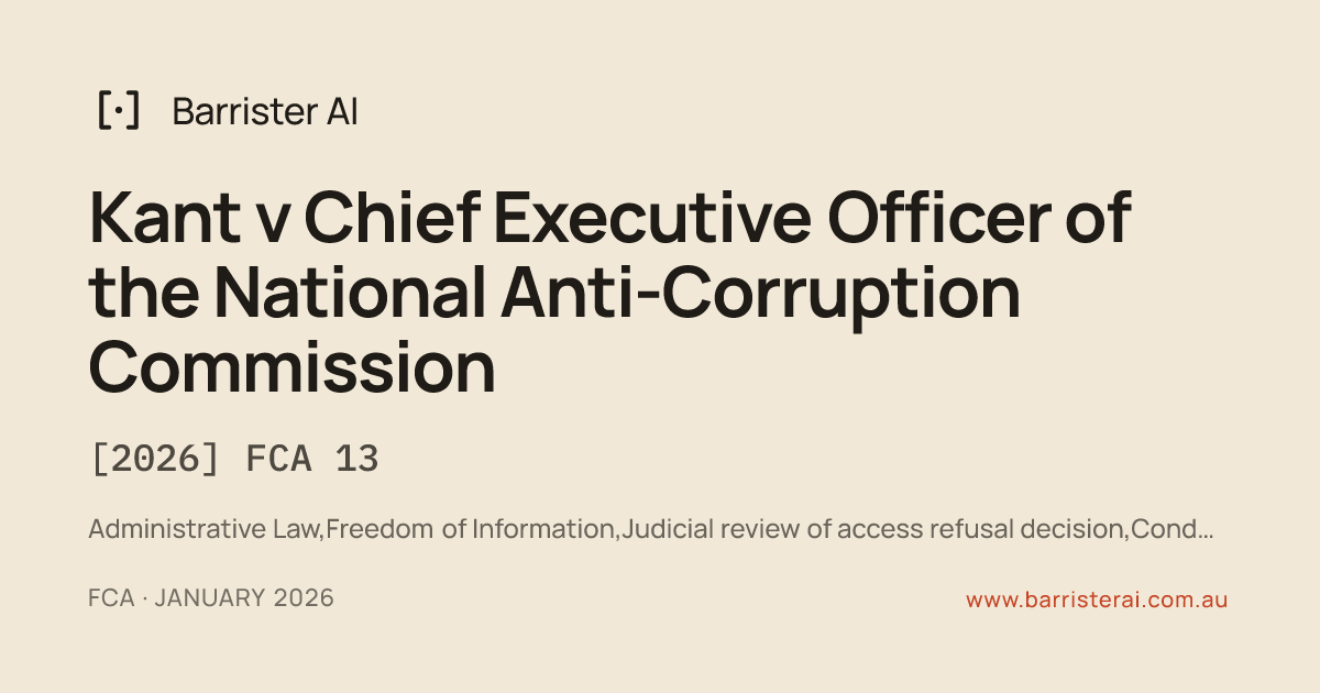 Kant v Chief Executive Officer of the National Anti-Corruption ...